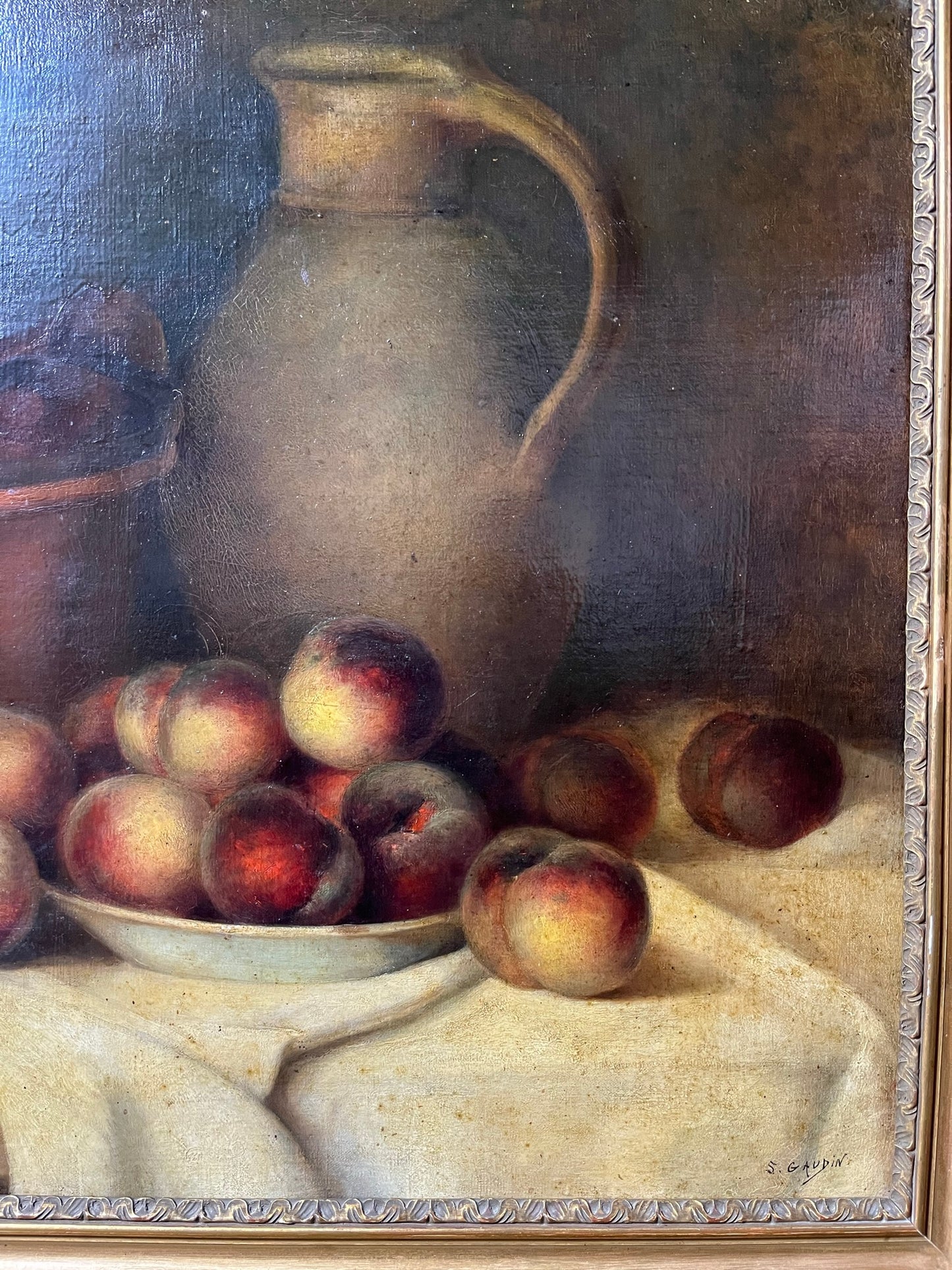 Early 20th century French still life, by S. Gaudin.