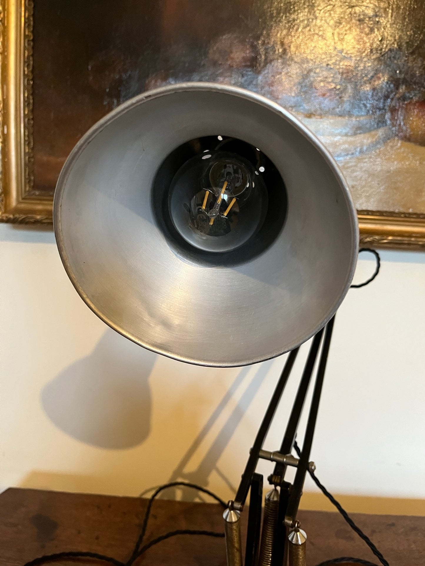 A matching pair of black Anglepoise desk lamps by Herbert Terry and Sons, 1940s.