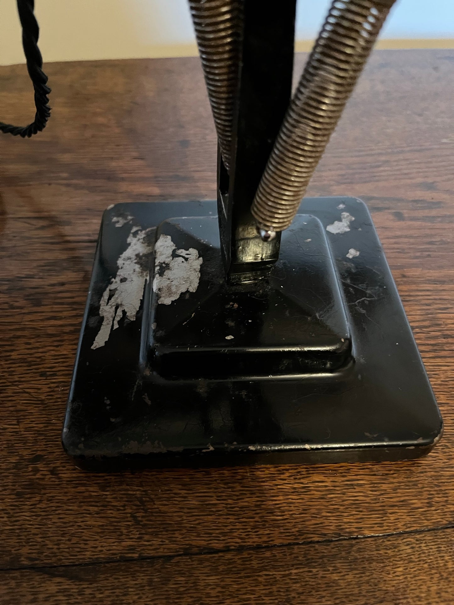 A matching pair of black Anglepoise desk lamps by Herbert Terry and Sons, 1940s.