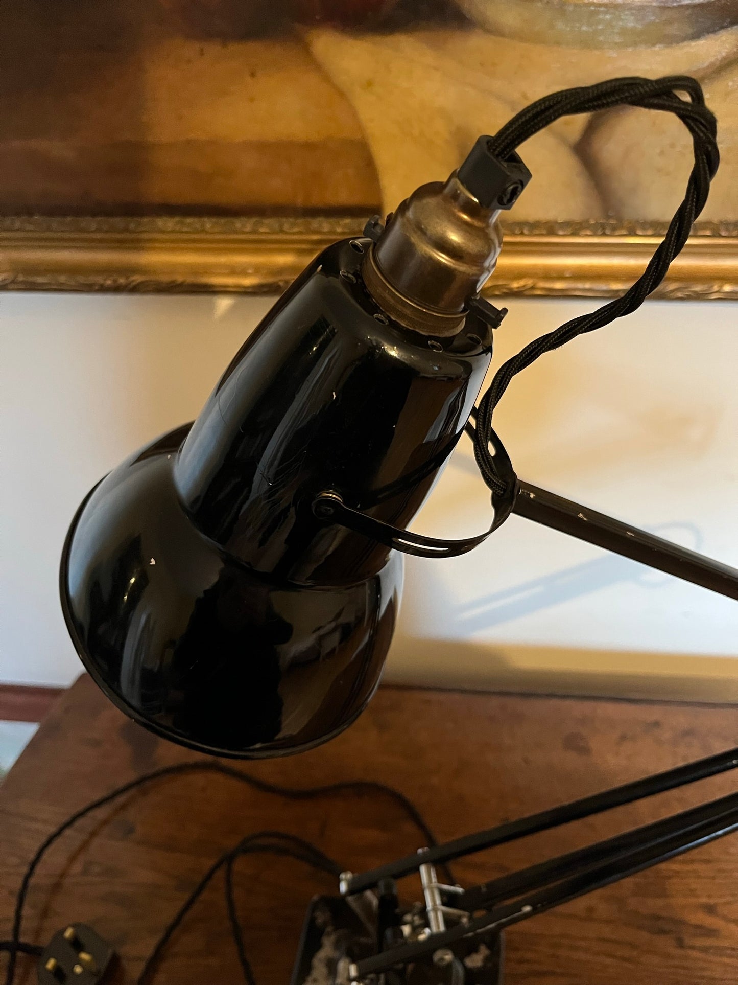 A matching pair of black Anglepoise desk lamps by Herbert Terry and Sons, 1940s.