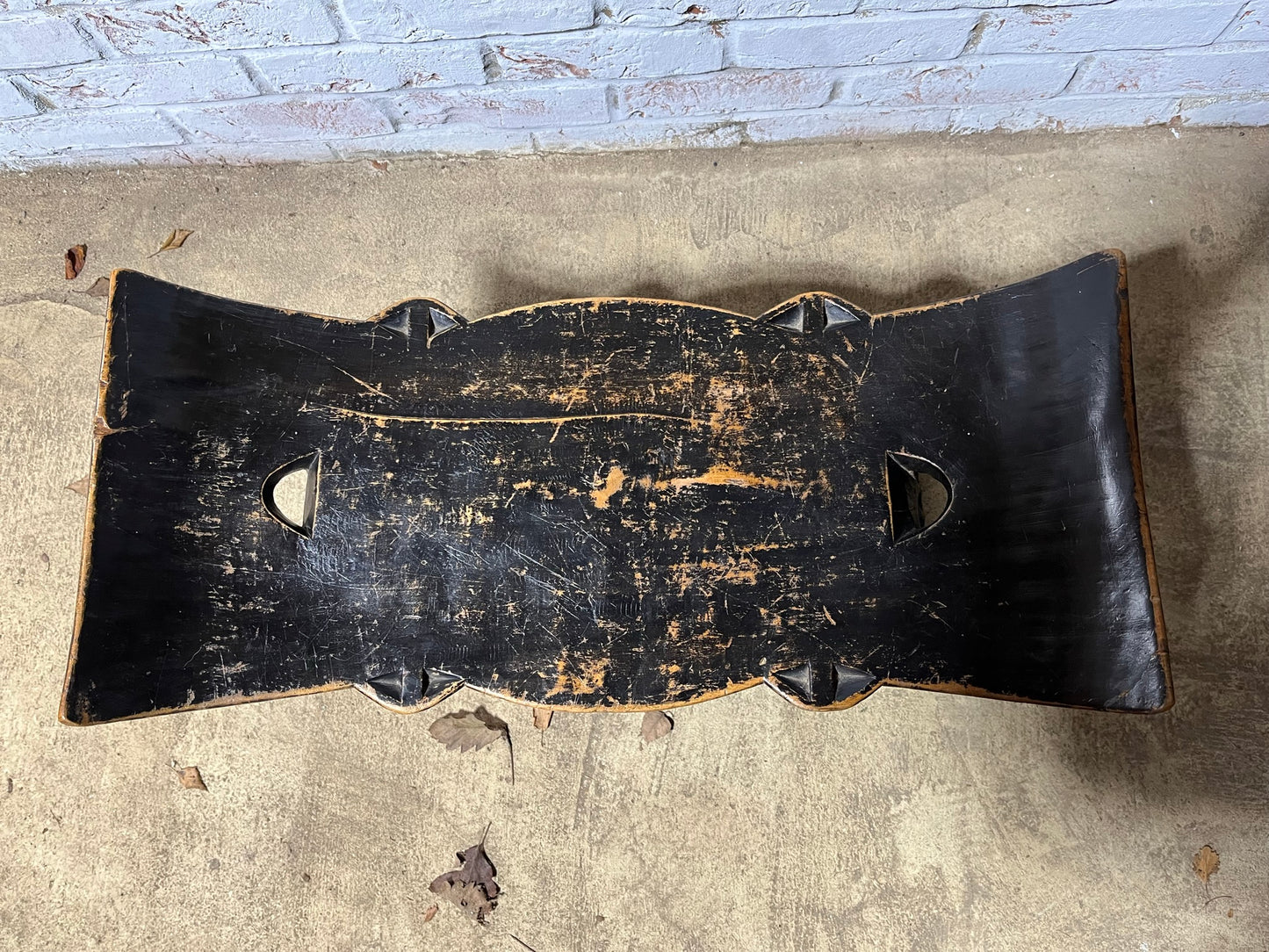 Ebonised African elephant Ashanti stool or coffee table.