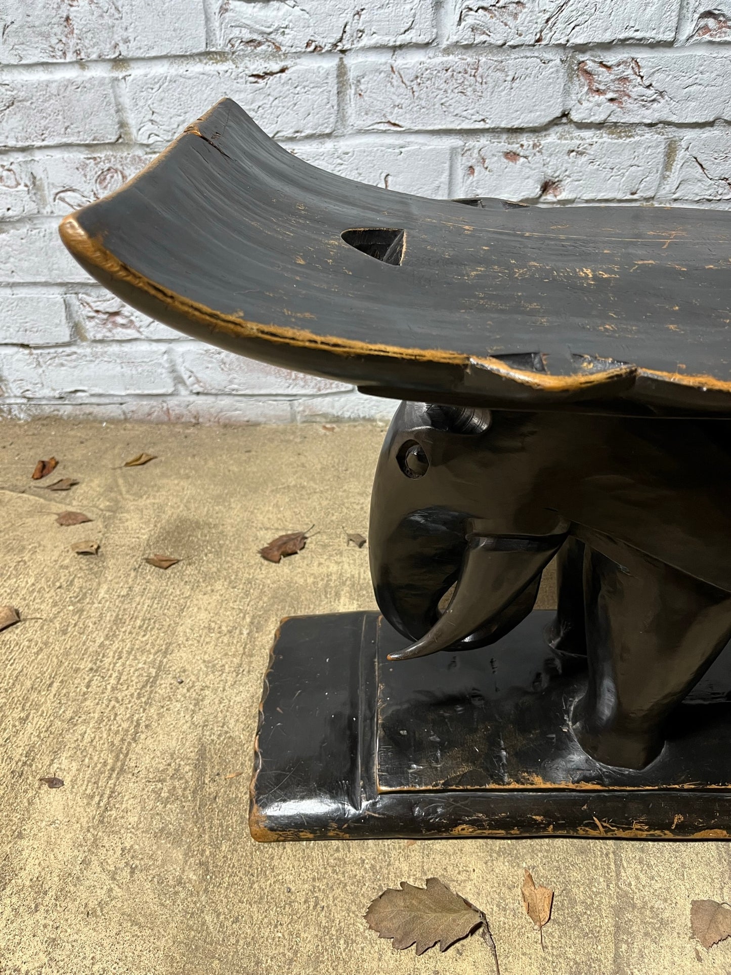 Ebonised African elephant Ashanti stool or coffee table.