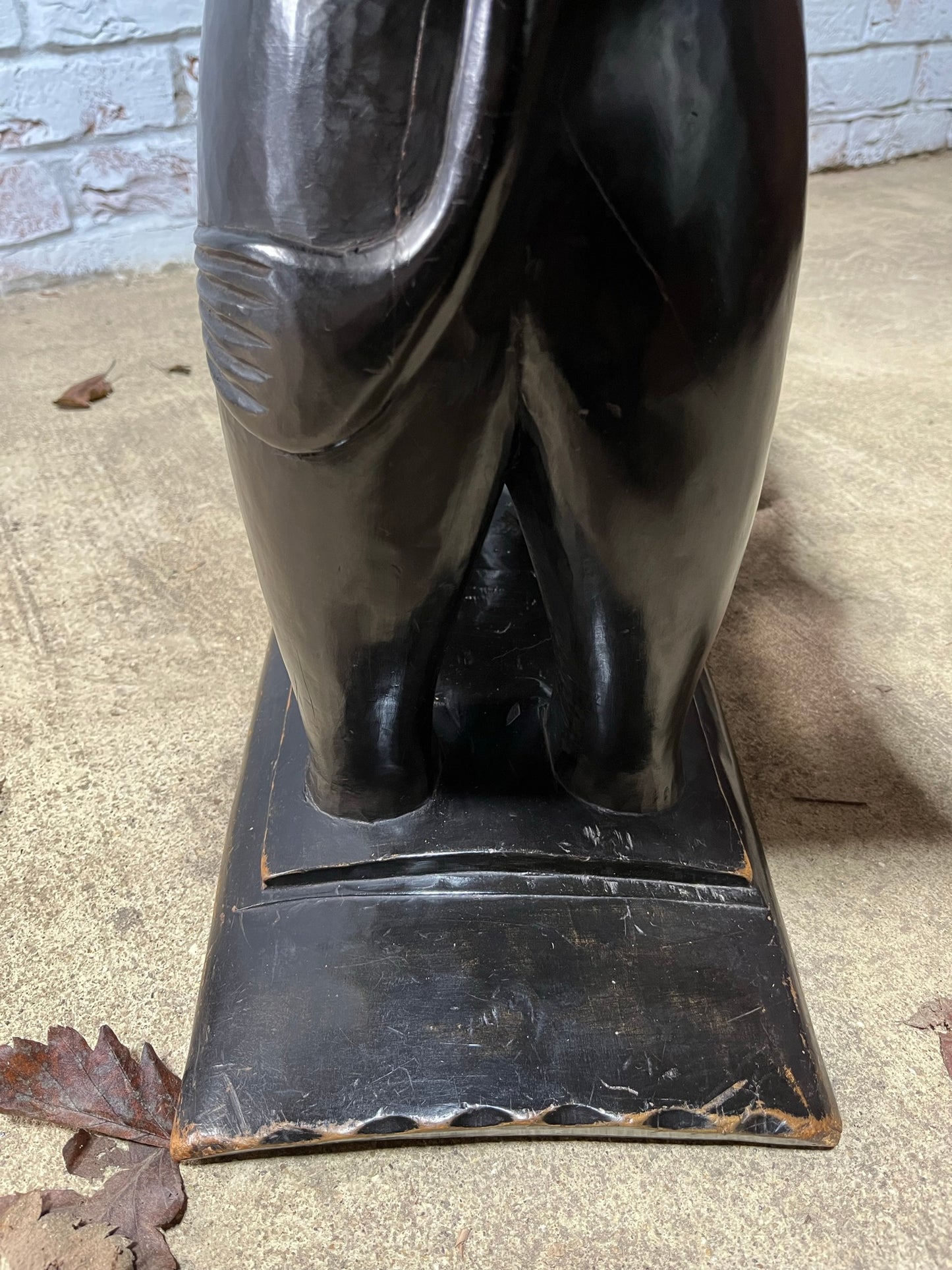 Ebonised African elephant Ashanti stool or coffee table.