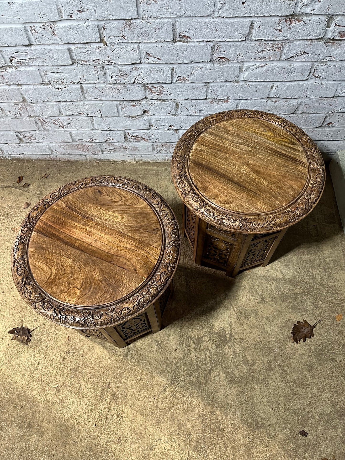 Pair of middle eastern-style occasional tables.