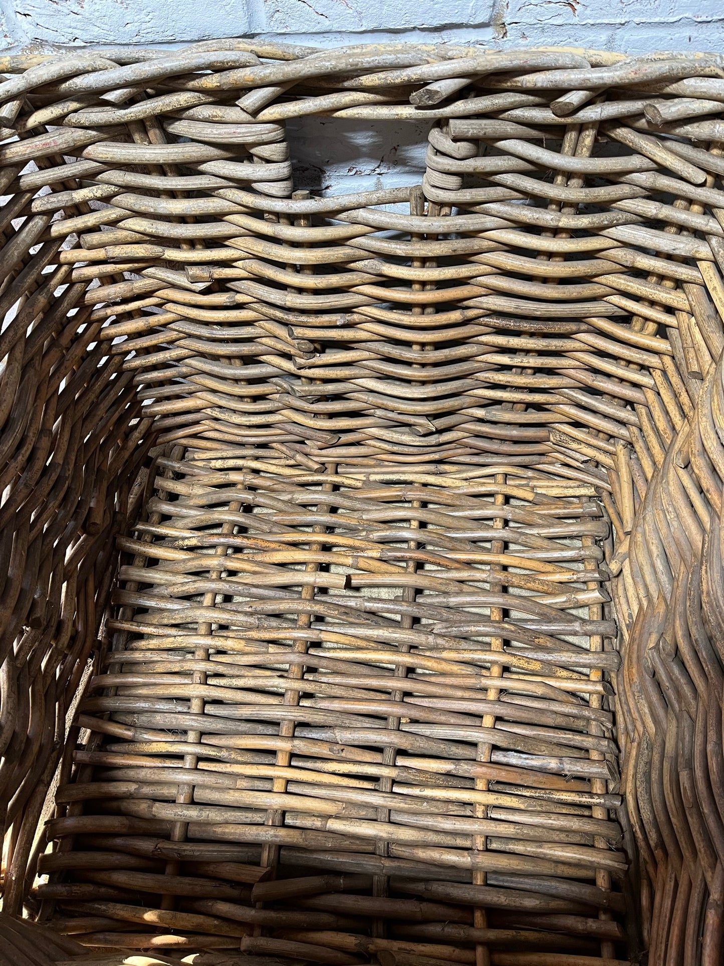 A superb very large country house wicker basket or log basket.
