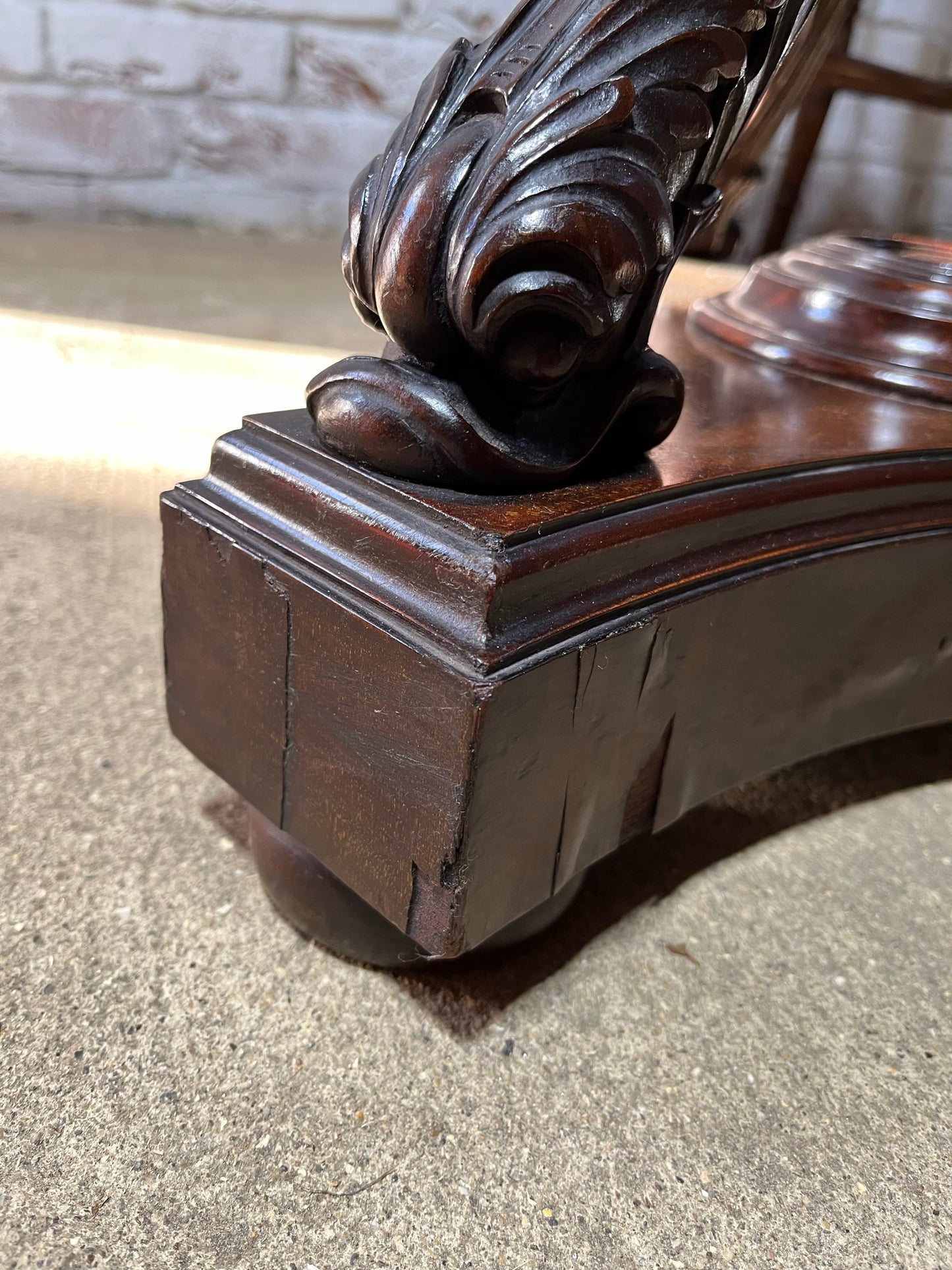 A very large mahogany plant stand, torchere or jardiniere.
