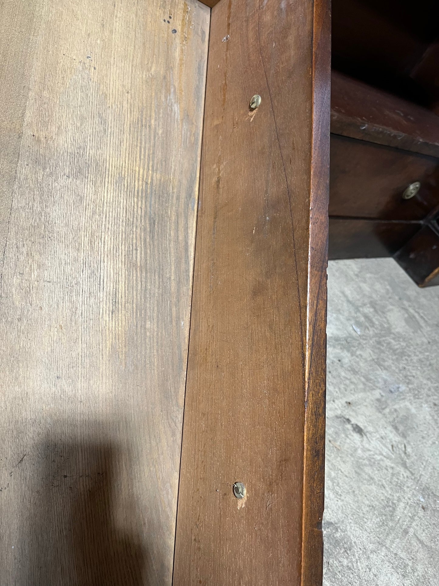 A very large William IV/early Victorian mahogany open bookcase with drawers.