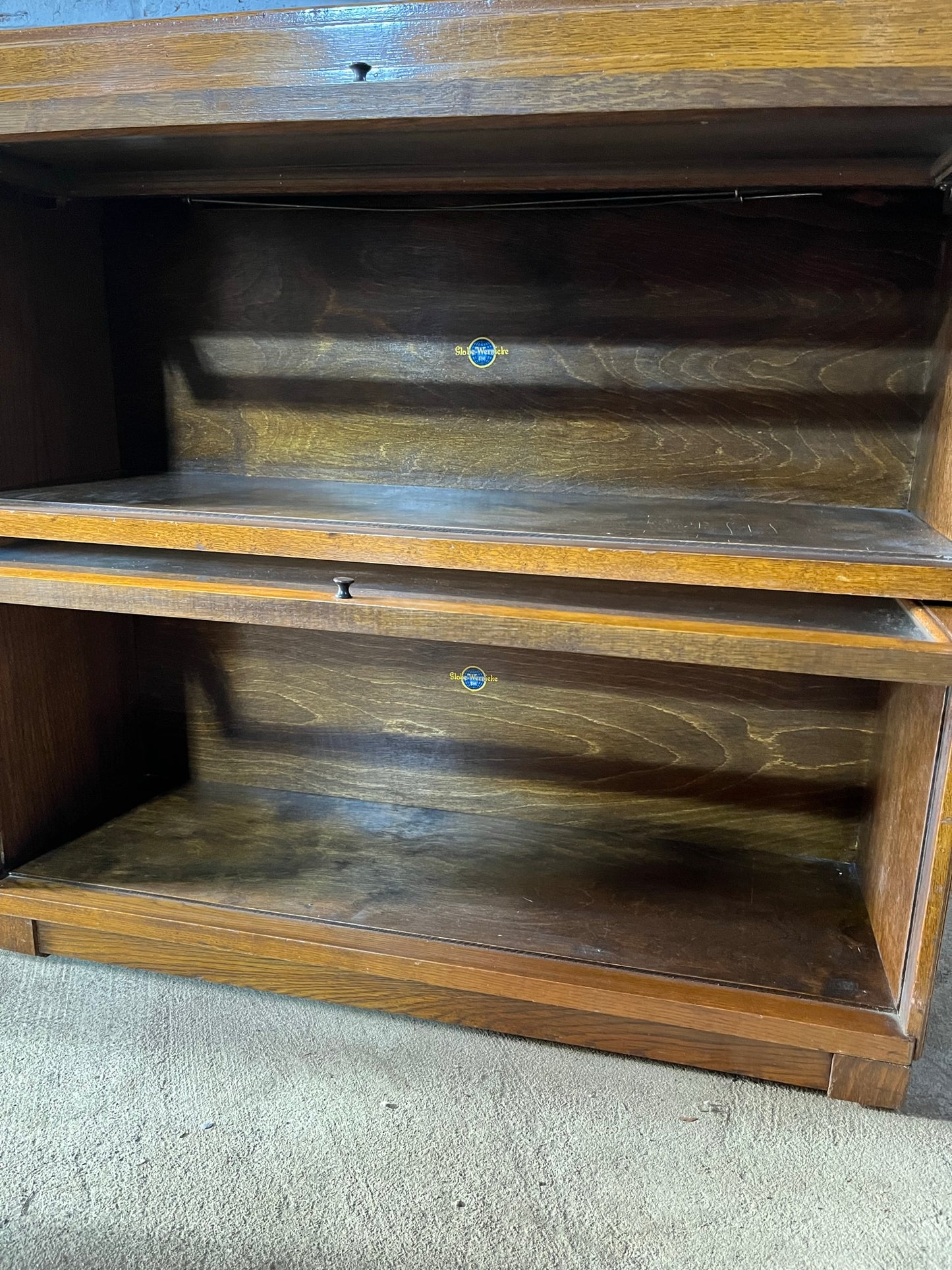 Early 20th century oak Globe Wernicke stacking bookcase.