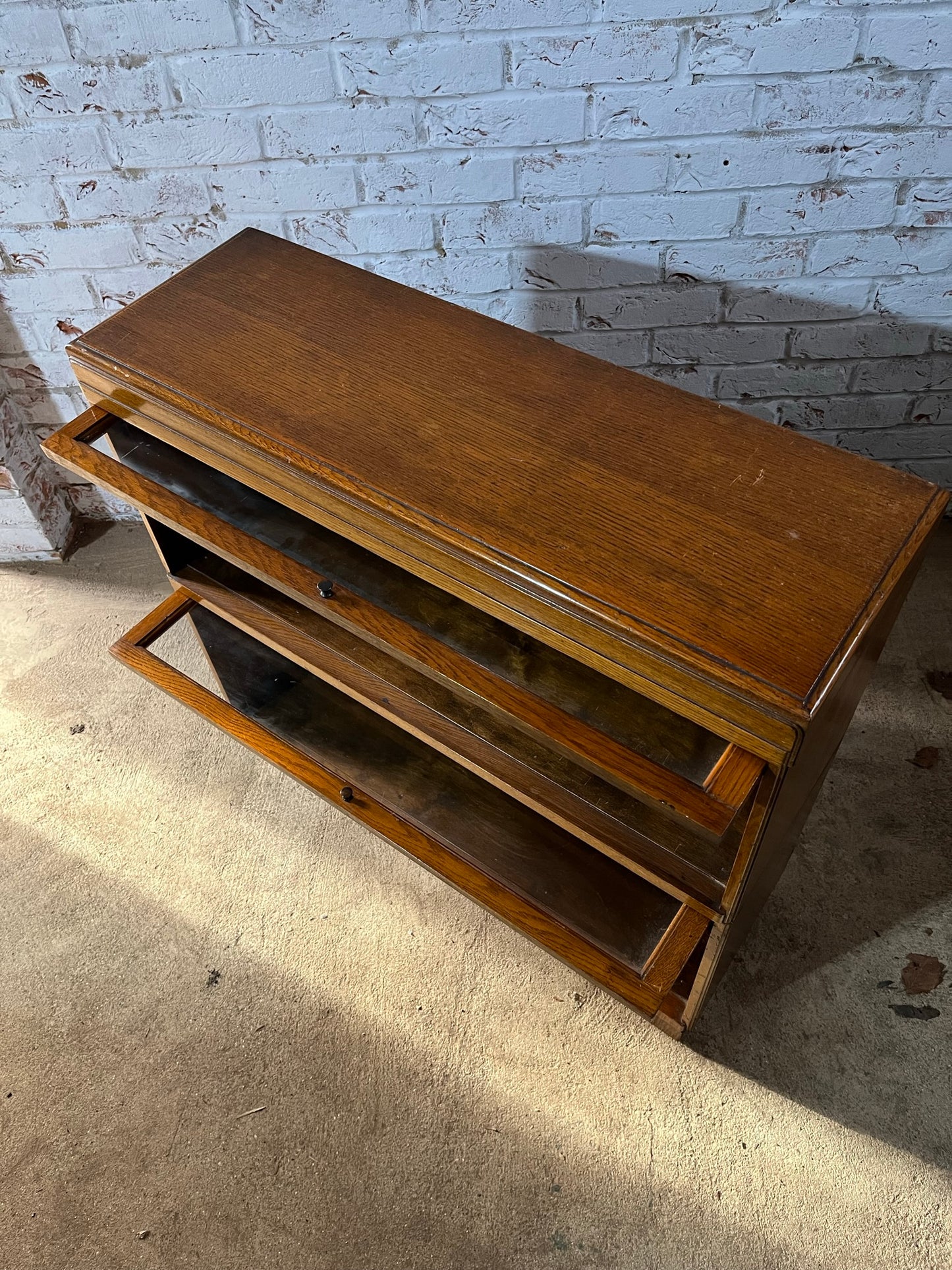 Early 20th century oak Globe Wernicke stacking bookcase.
