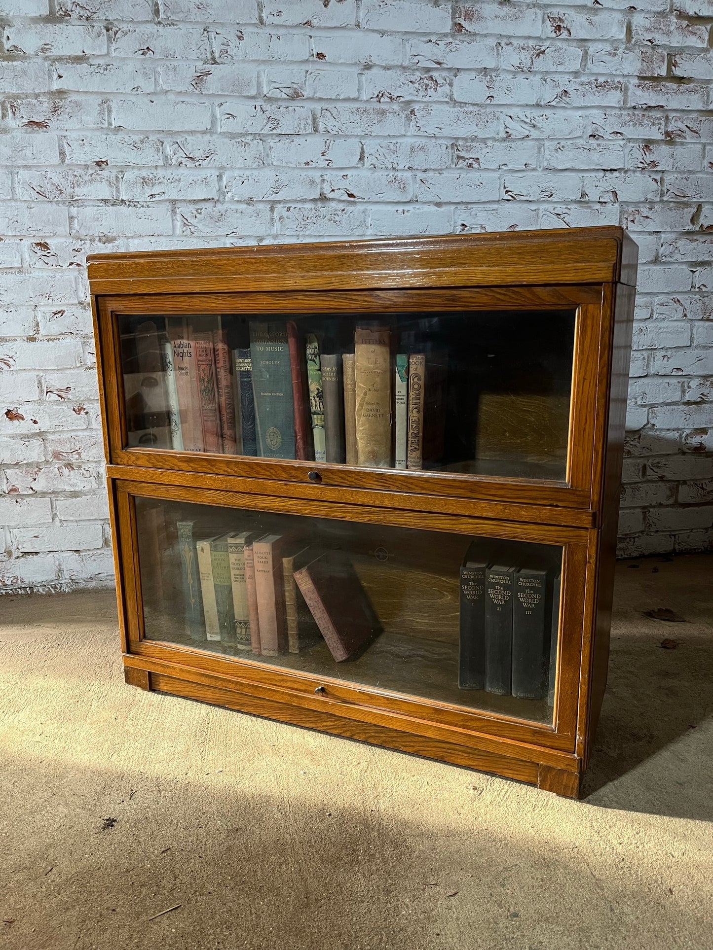 Early 20th century oak Globe Wernicke stacking bookcase.
