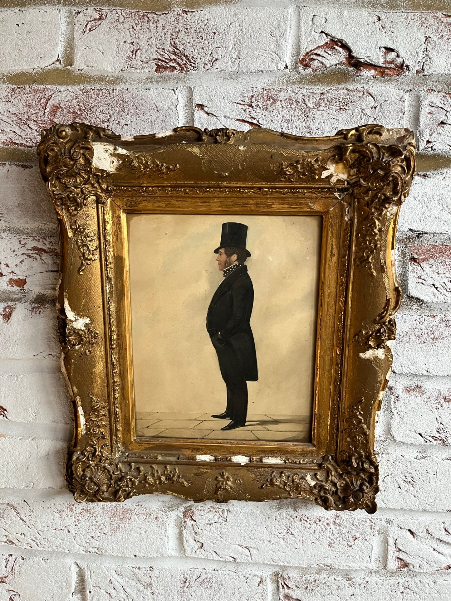 19th century water colour of a City gent.