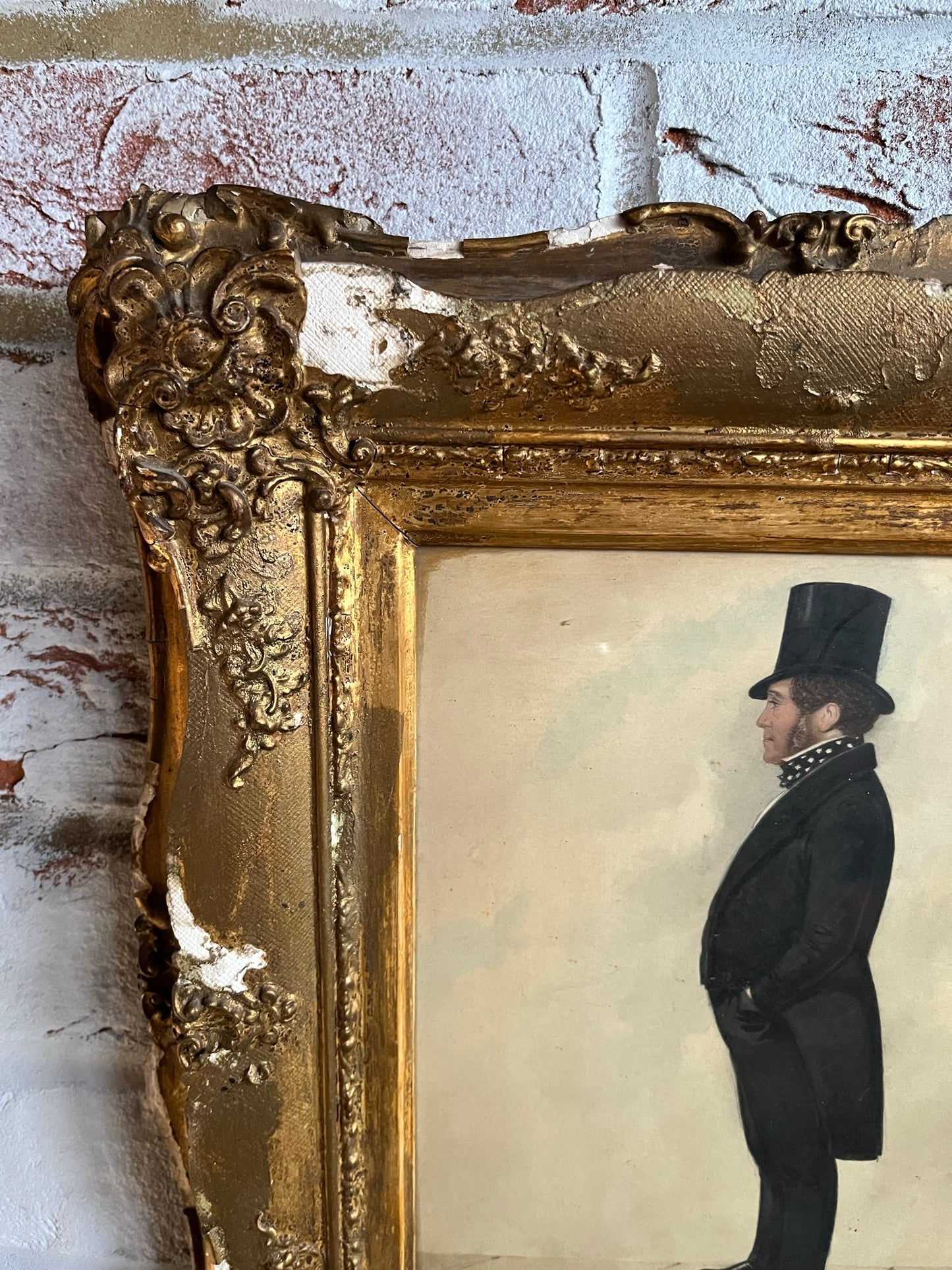 19th century water colour of a City gent.
