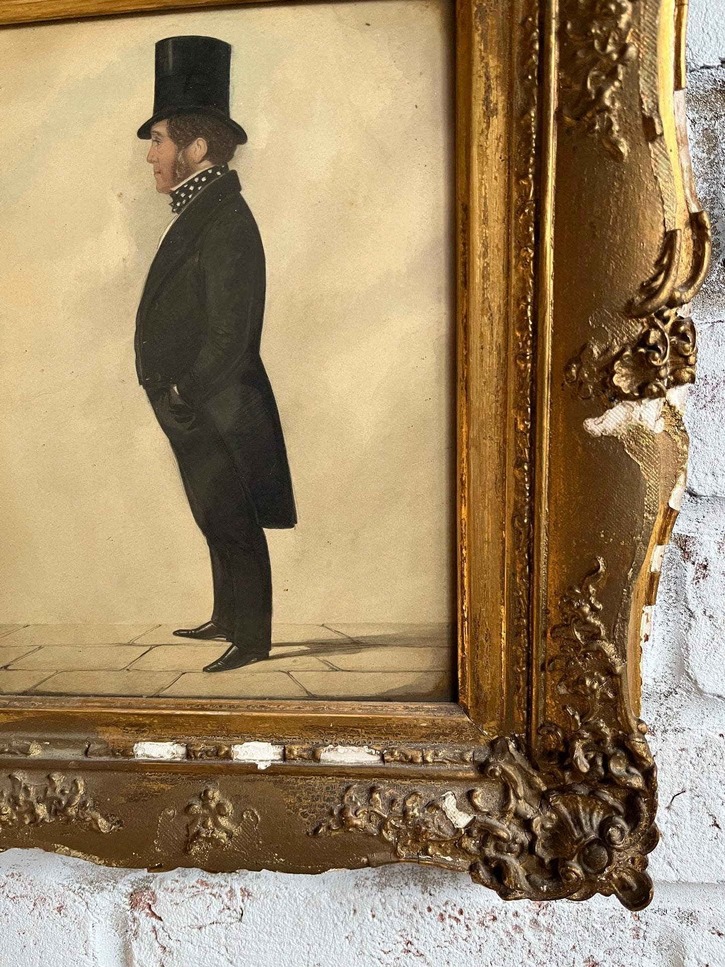 19th century water colour of a City gent.