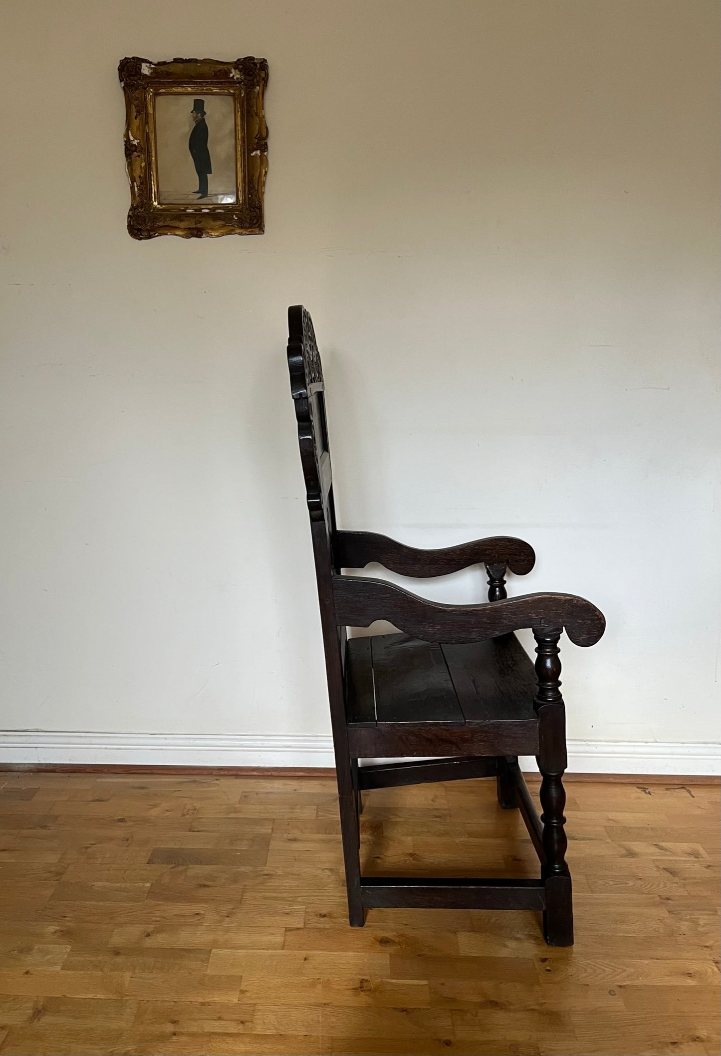 A large oak Wainscot chair.