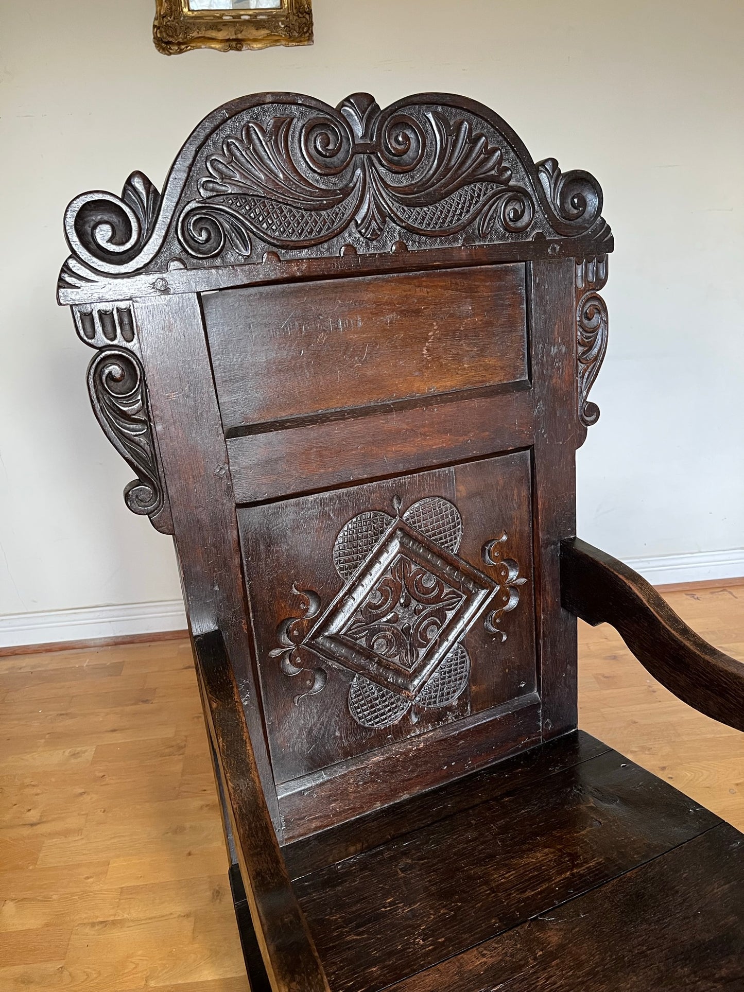 A large oak Wainscot chair.