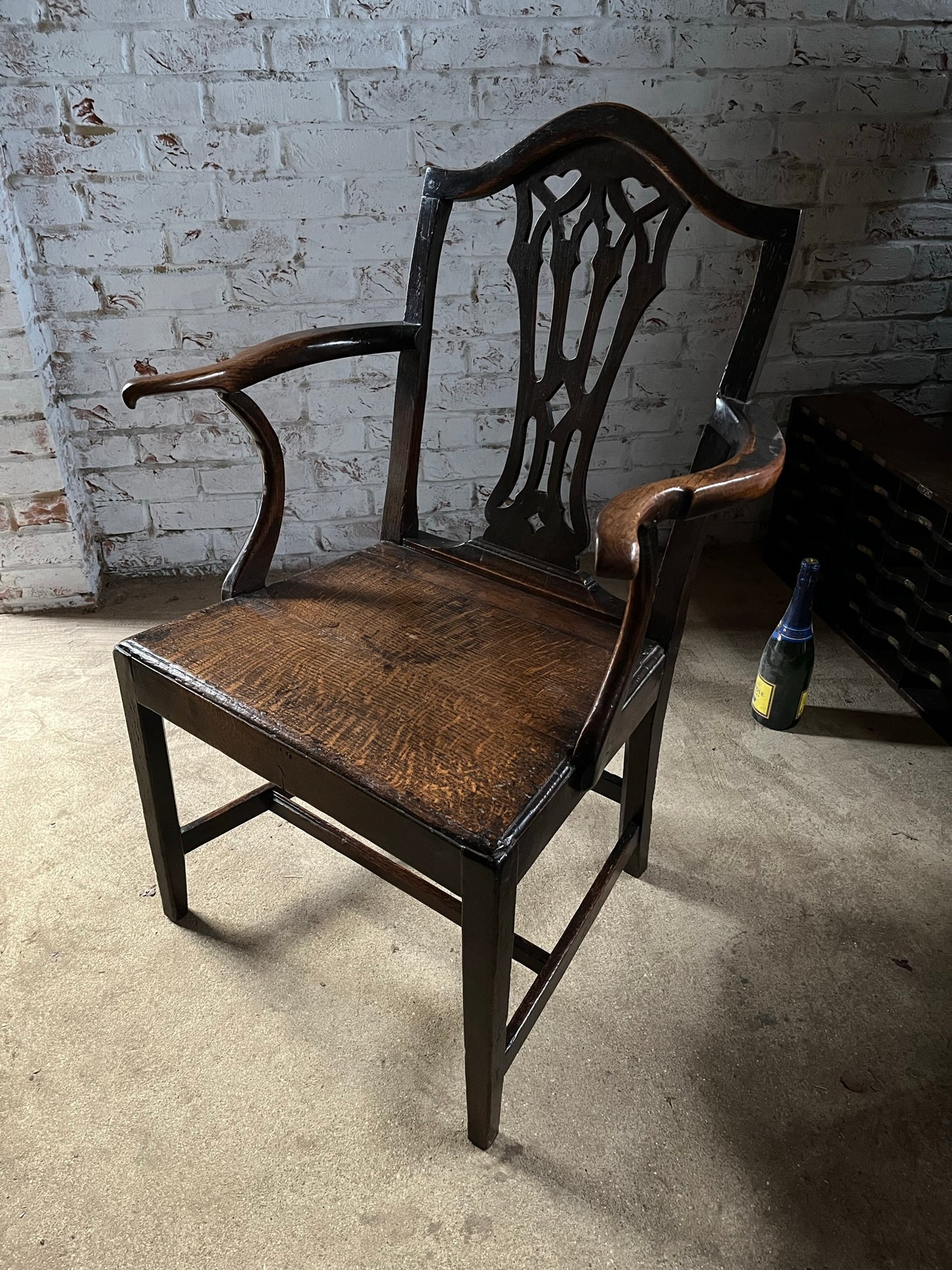Georgian country oak armchair.