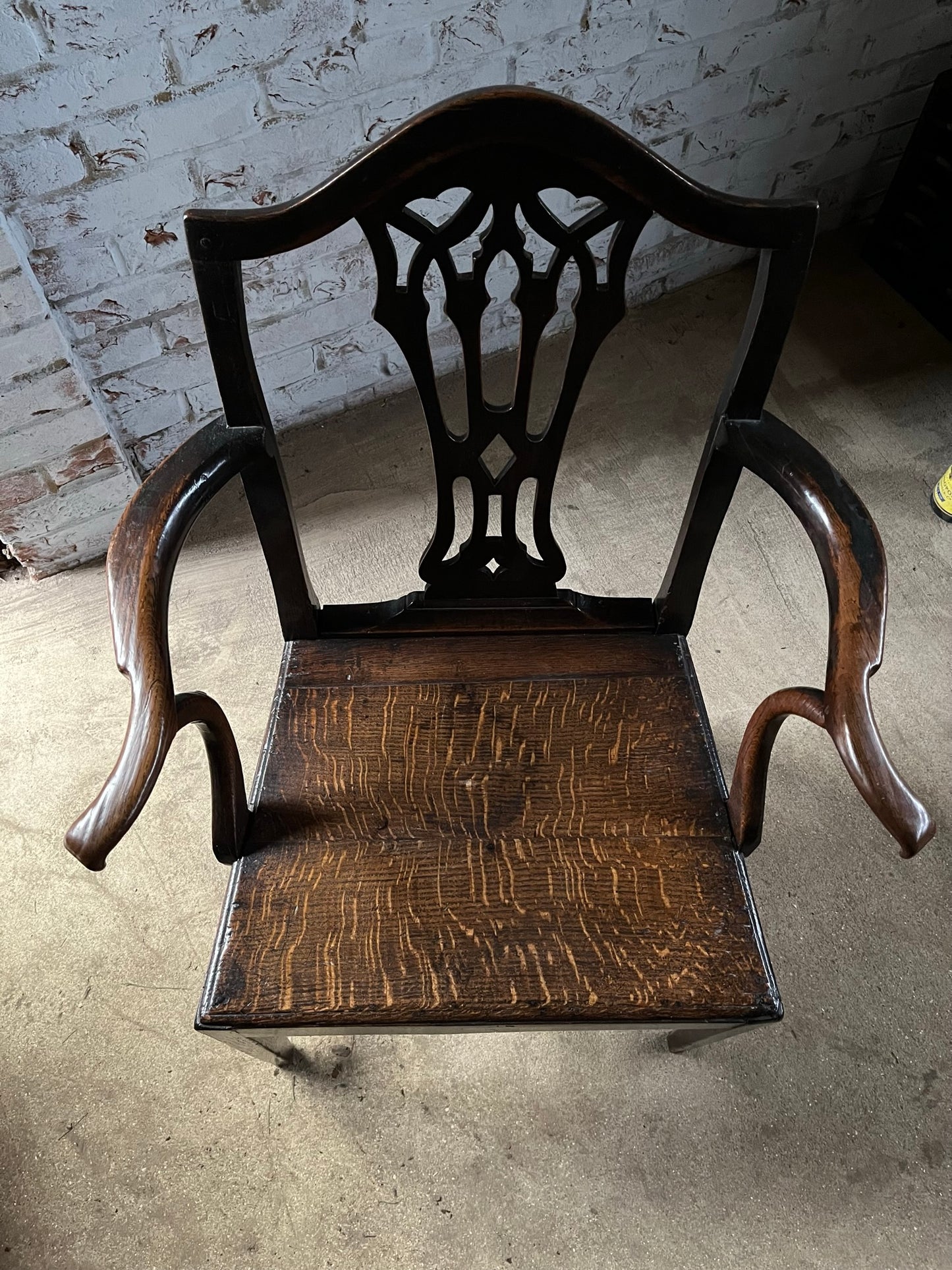 Georgian country oak armchair.