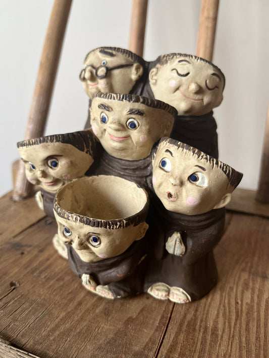 Vintage monk or friar egg holder.