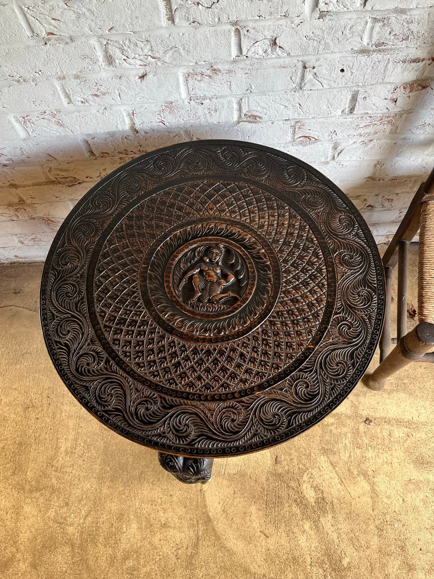 Carved Indian elephant table.