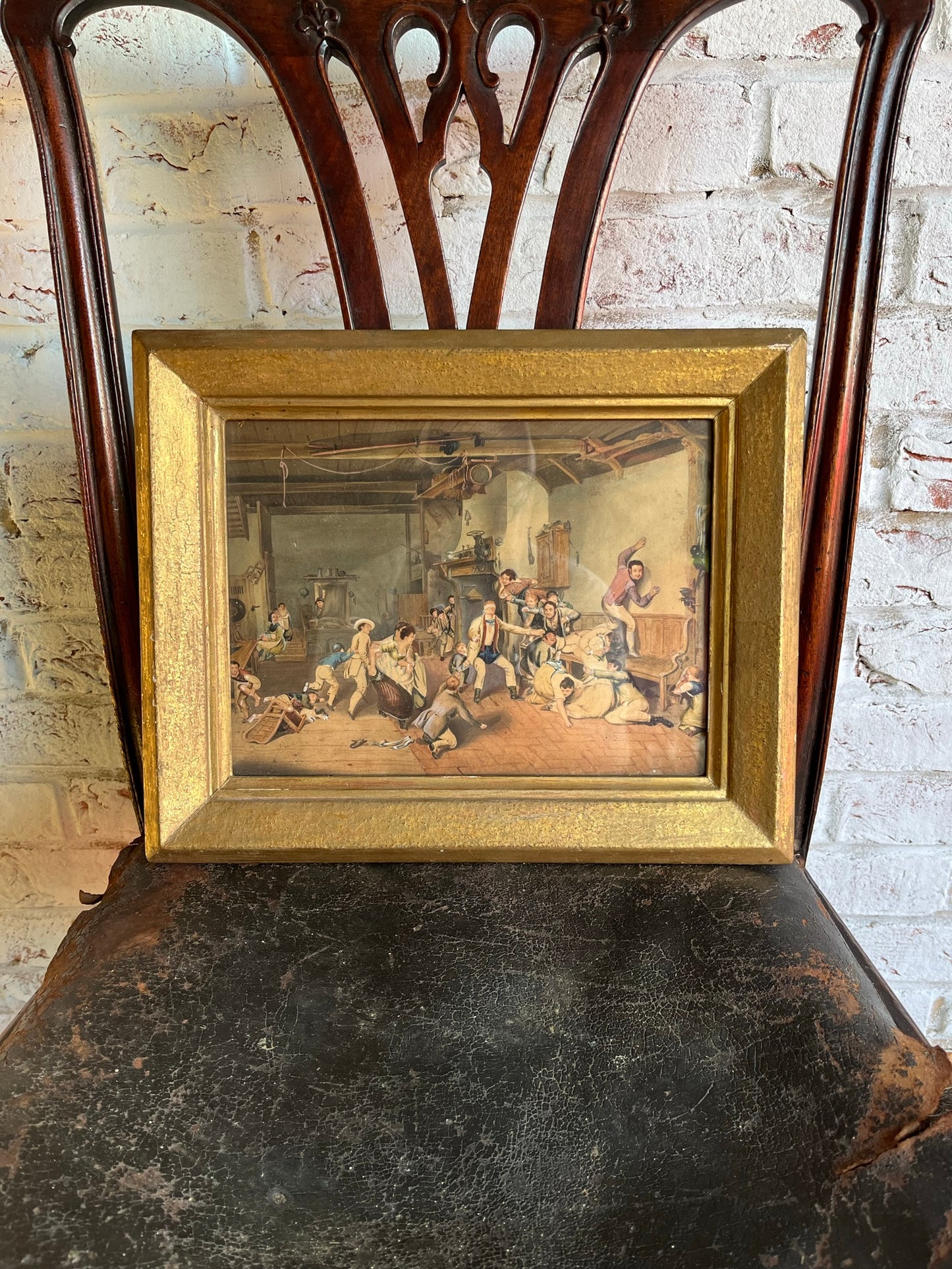 Fine 19th century watercolour of servants playing blind man's buff, after Sir David Wilkie (1785-1841).