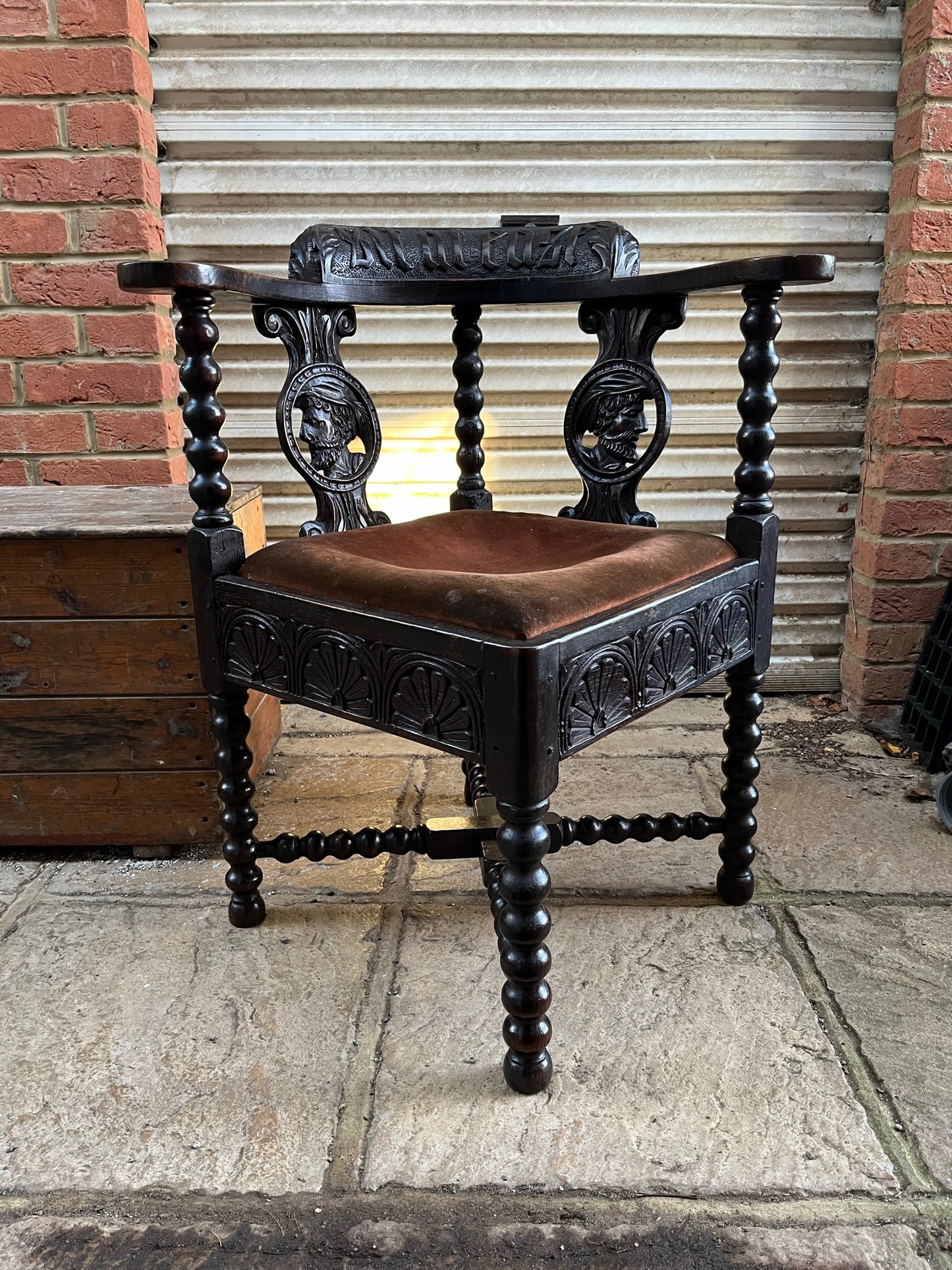C19th bobbin corner chair.