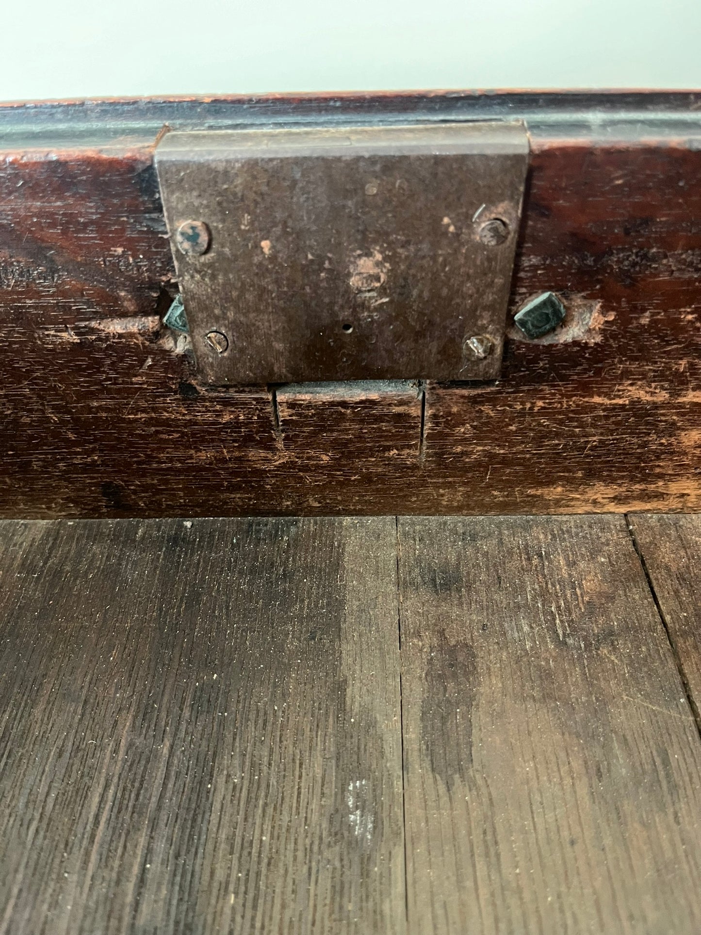 Untouched 18th century mahogany chest of drawers.