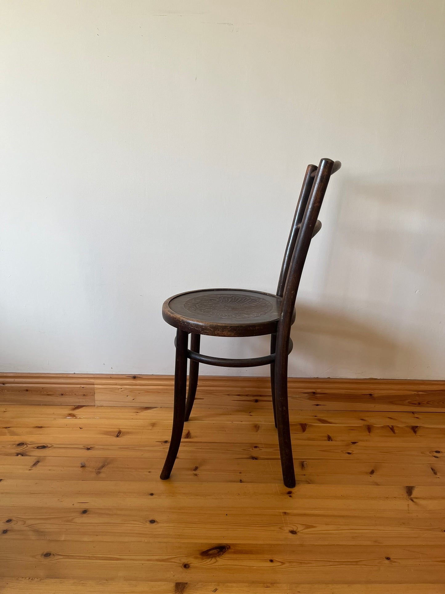 Early bentwood bistro/cafe chair, with label and stamped.