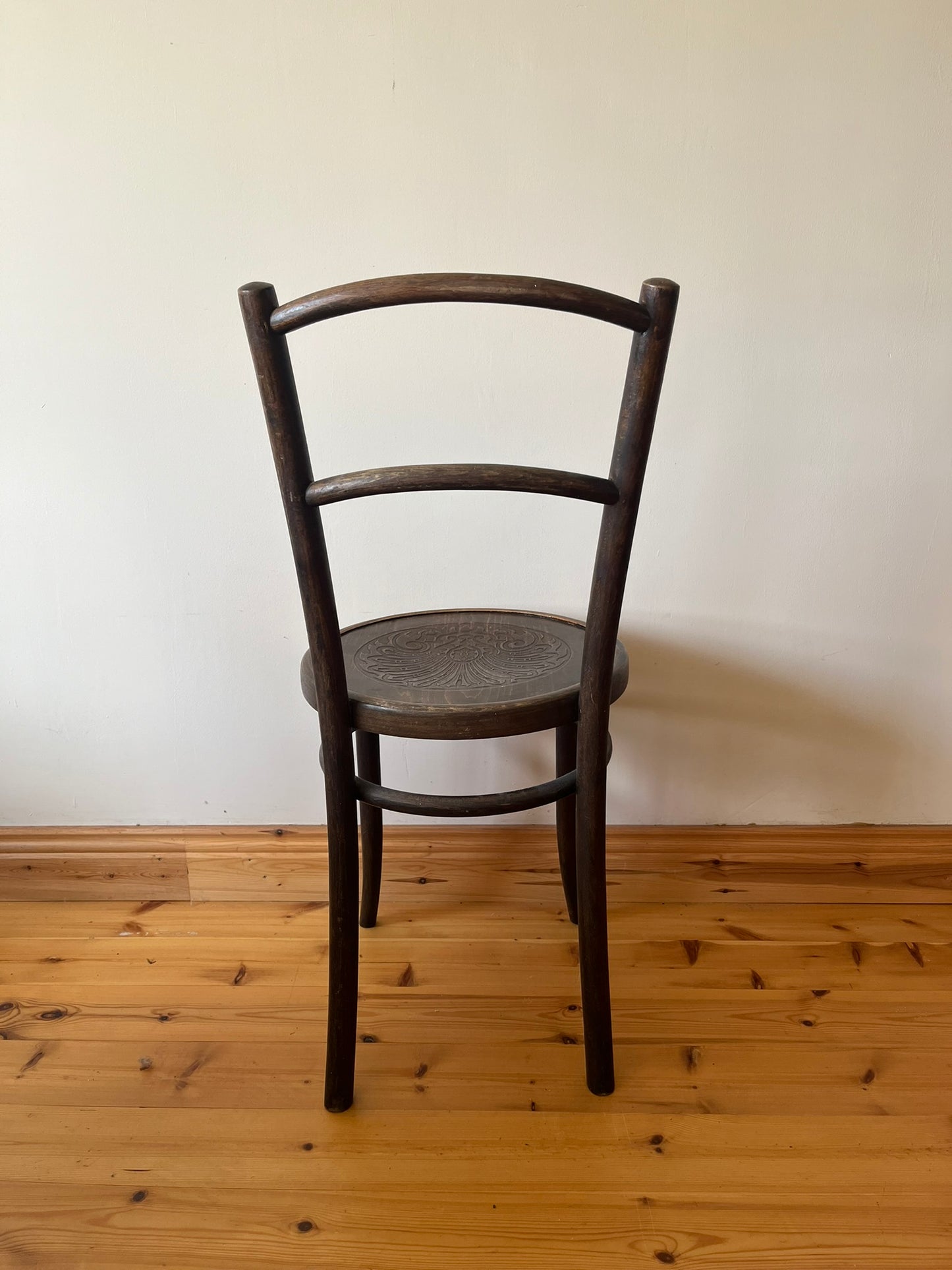 Early bentwood bistro/cafe chair, with label and stamped.