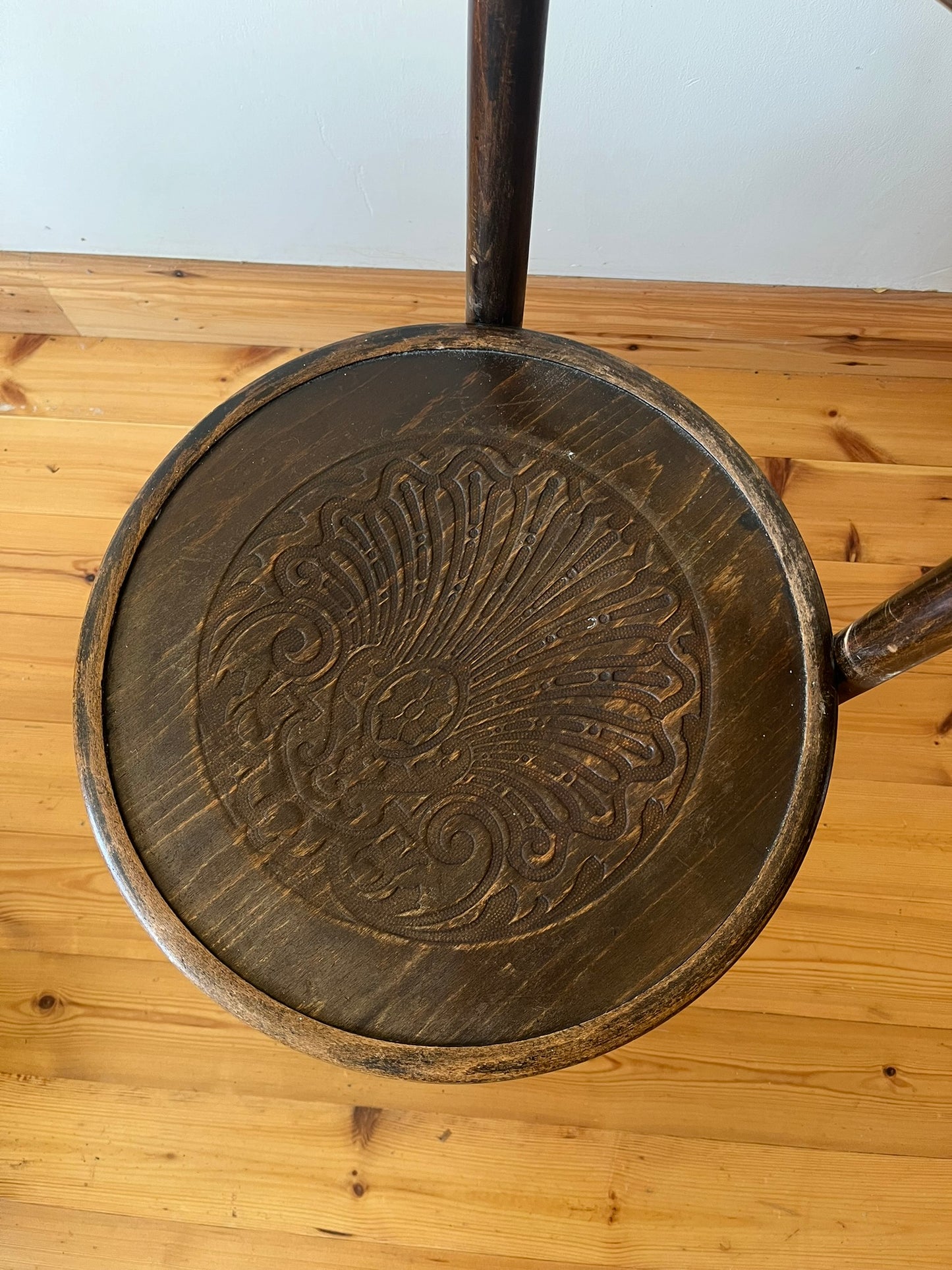 Early bentwood bistro/cafe chair, with label and stamped.