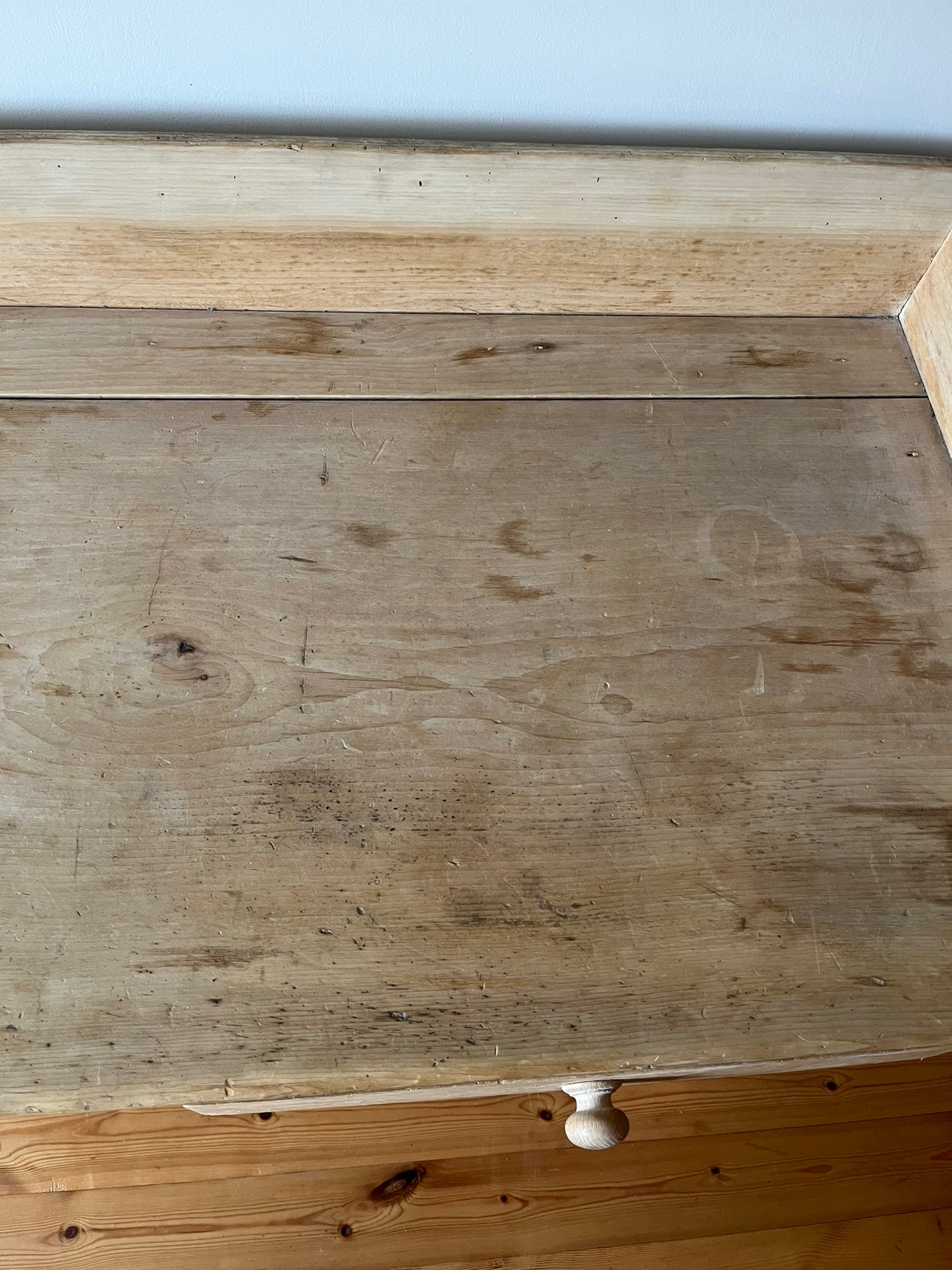 Large stripped pine washstand.