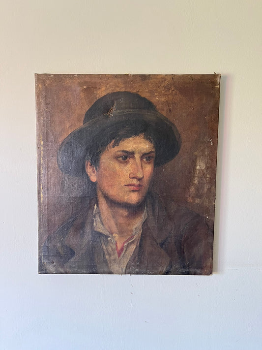 19th century oil painting of a young man.