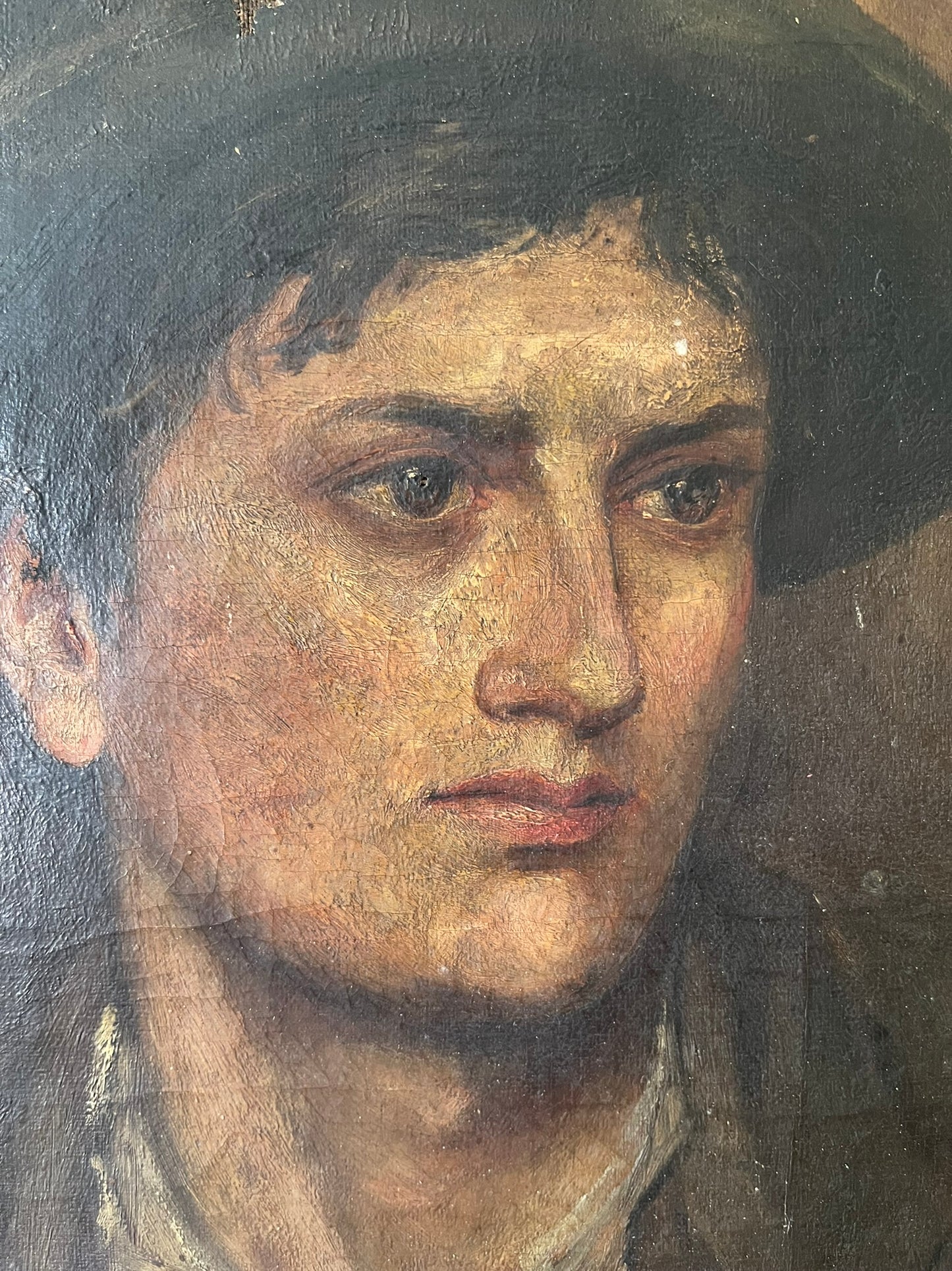 19th century oil painting of a young man.