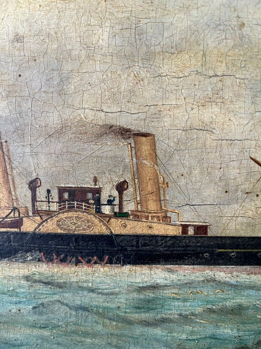 Oil on board maritime scene, signed and dated, 1901.