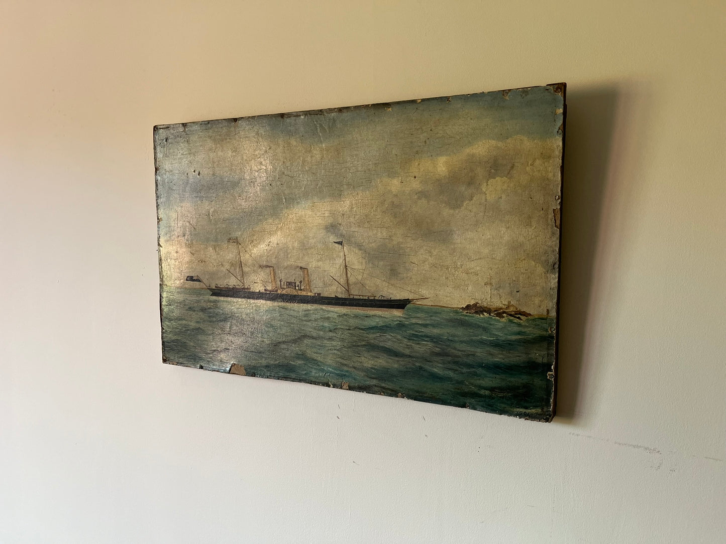 Oil on board maritime scene, signed and dated, 1901.