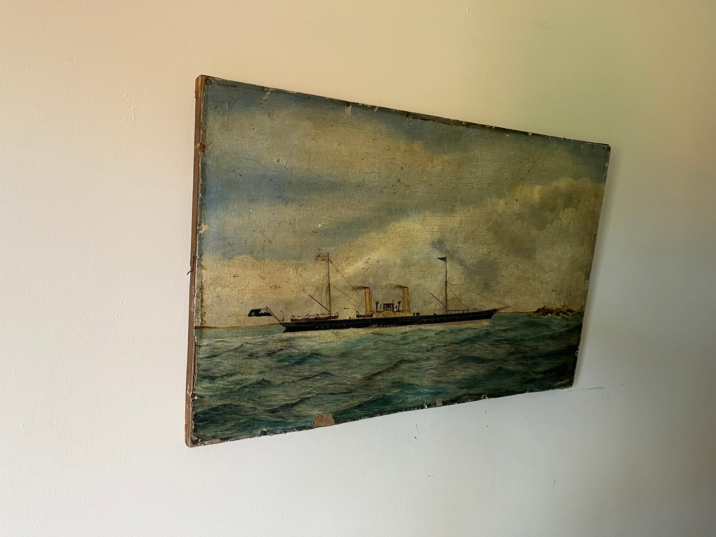 Oil on board maritime scene, signed and dated, 1901.