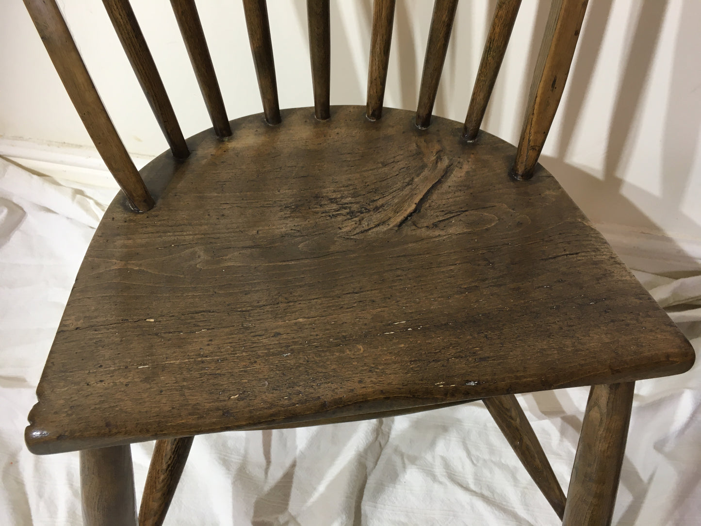 Pair of 18th or early 19th century spindle back west country chairs,