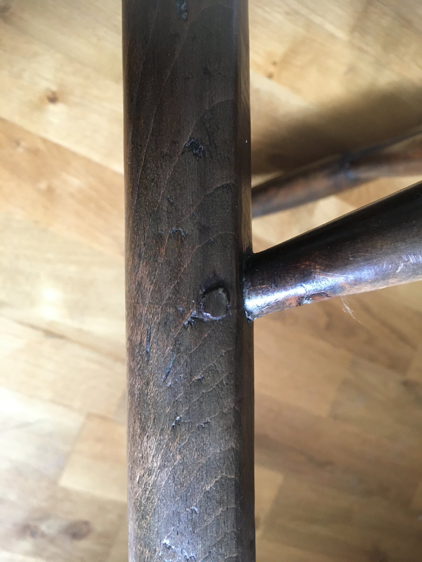 Pair of 18th or early 19th century spindle back west country chairs,