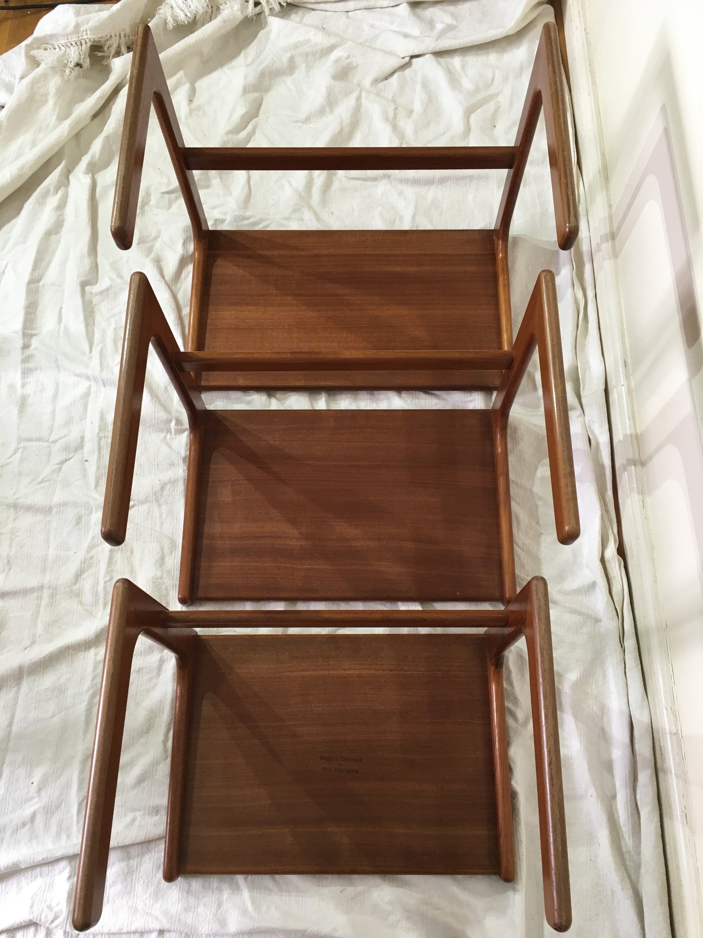 Danish mid-century modern nesting tables by Salin, 5800 Nyborg