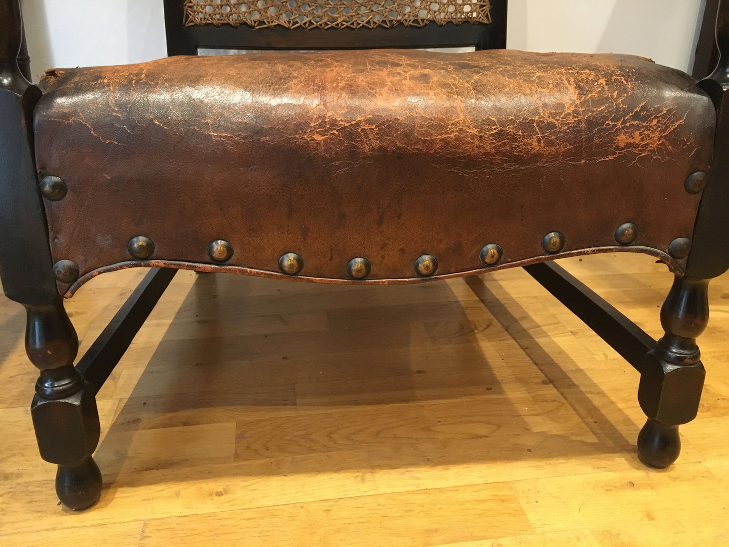 1930's leather seated armchair