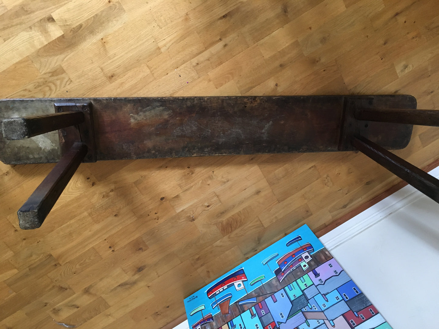 19th century oak bench