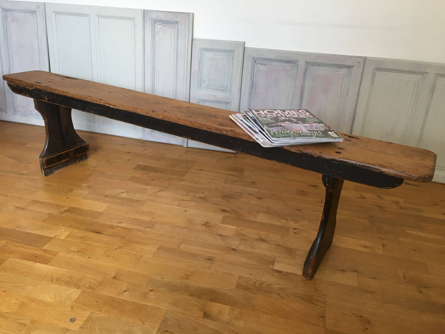 Victorian pine bench