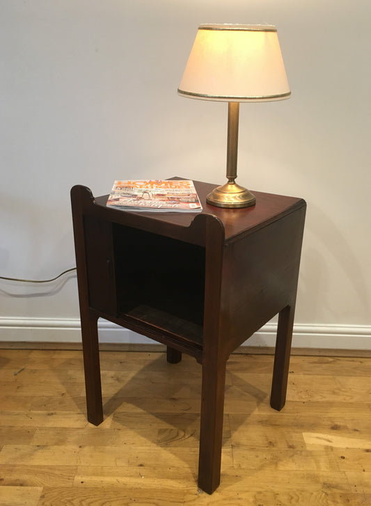 Mahogany tambour-fronted bedside cupboard