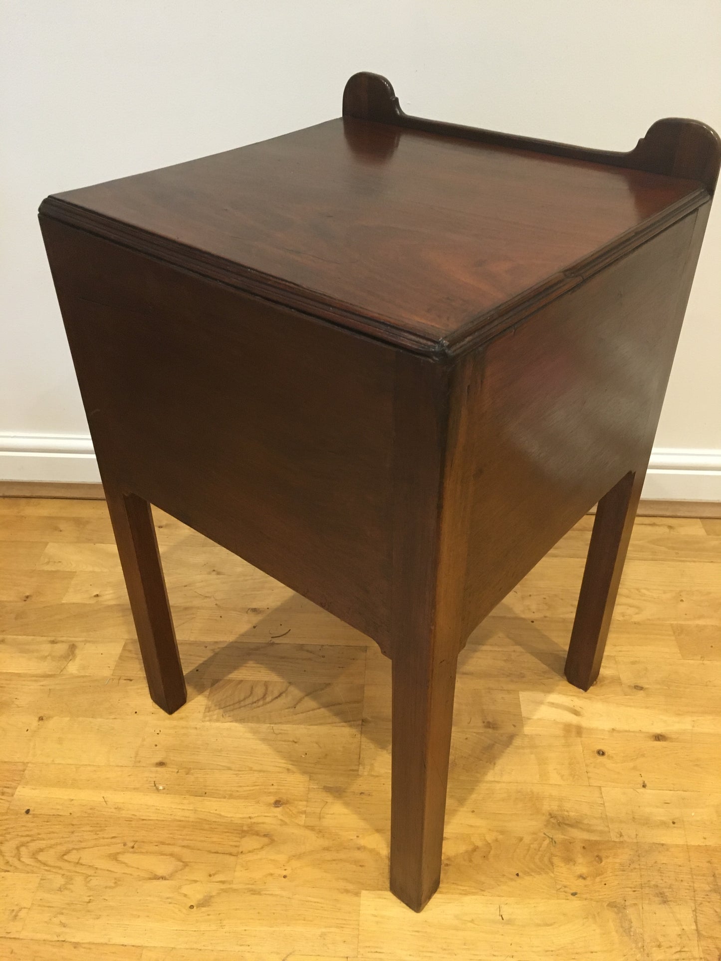 Mahogany tambour-fronted bedside cupboard