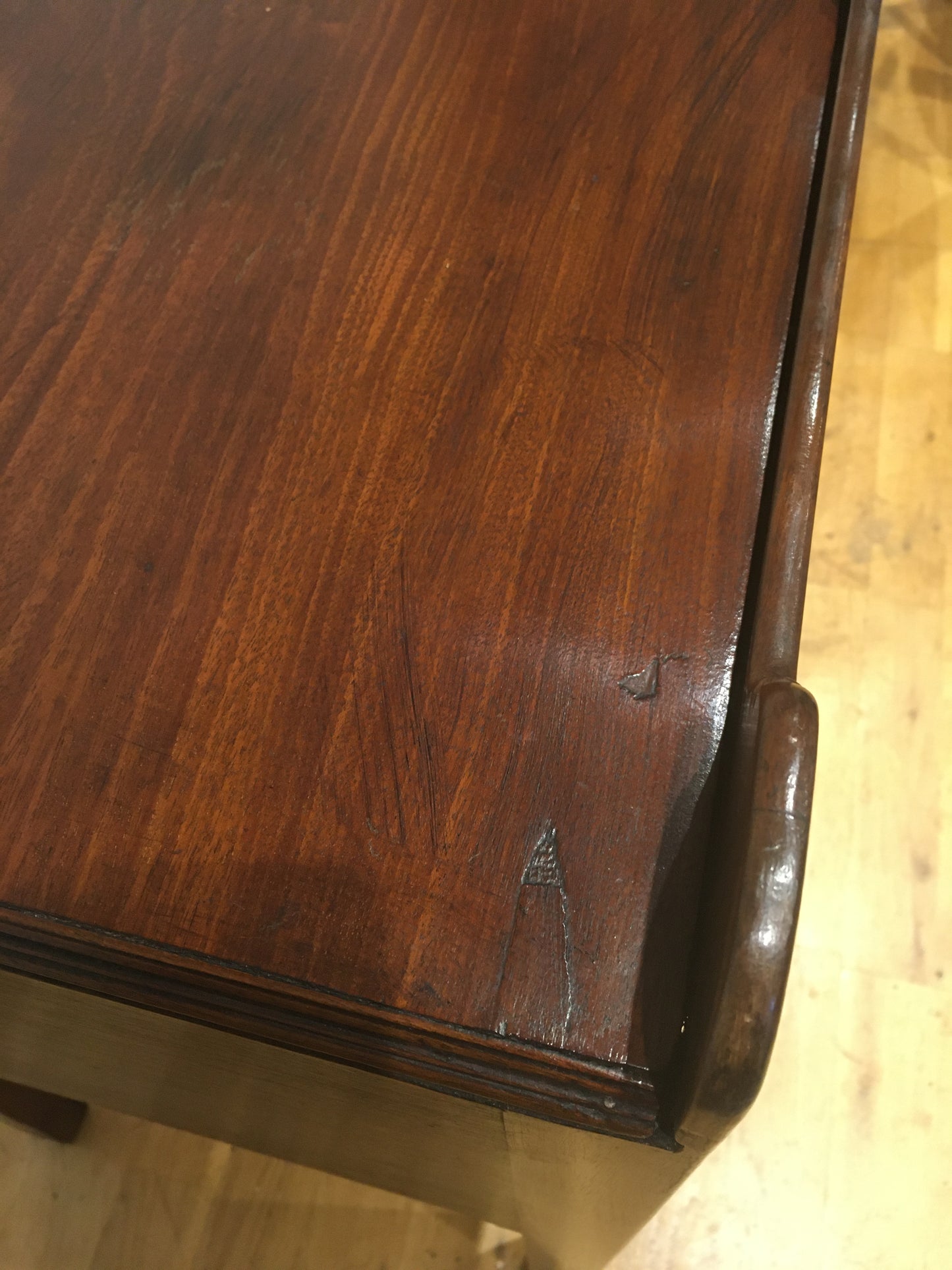 Mahogany tambour-fronted bedside cupboard