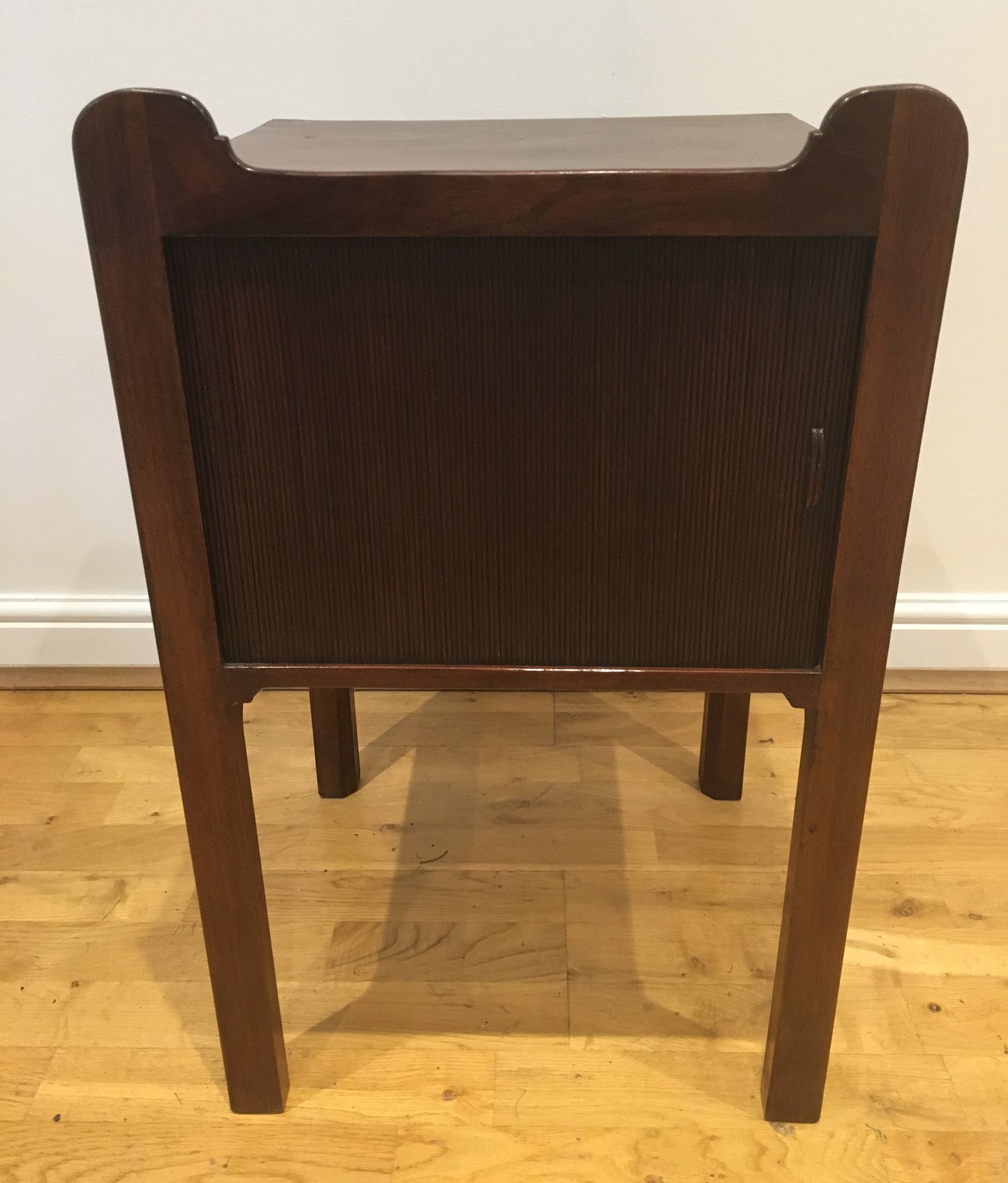 Mahogany tambour-fronted bedside cupboard