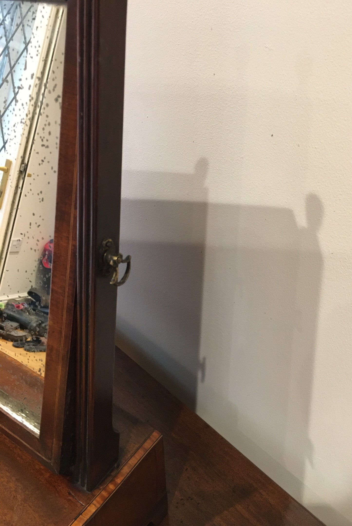Large late 18th century George III mahogany dressing or toilet mirror