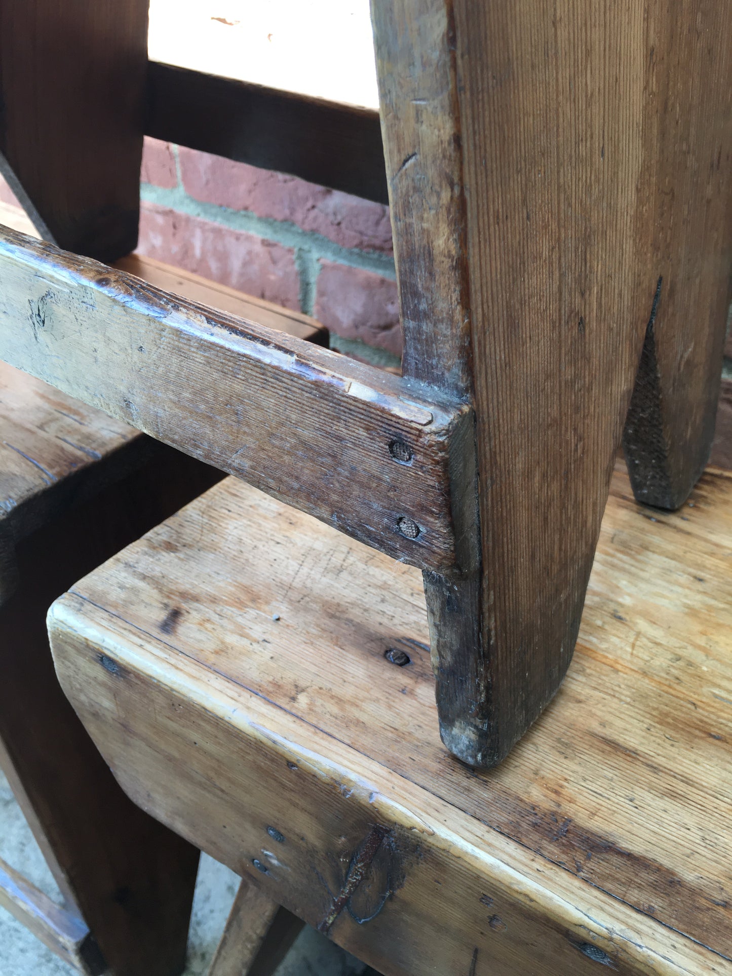 3 late 19th/early 20th century provincial pine stools or side tables.