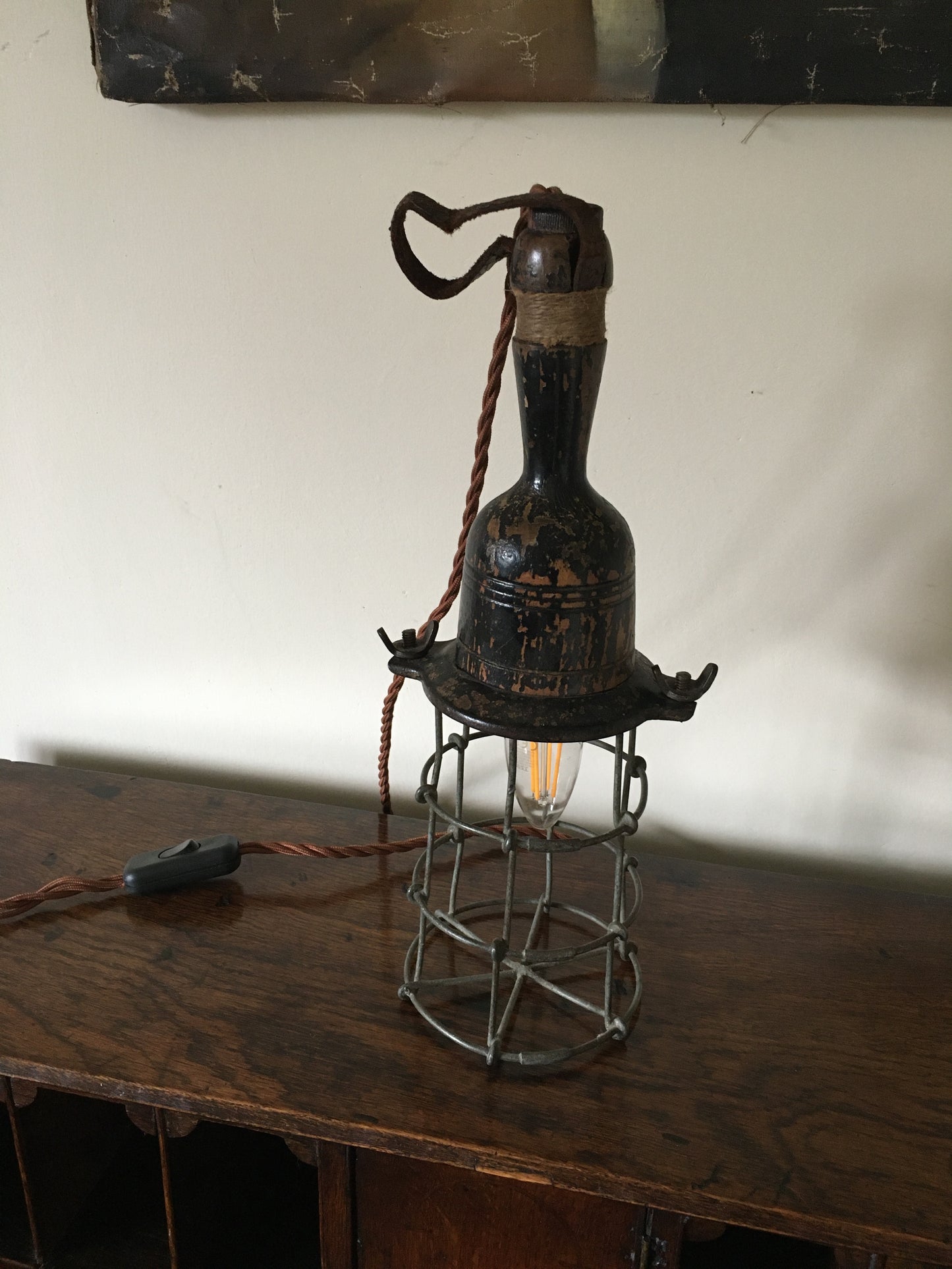 Vintage converted inspection lamp