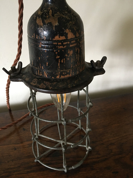 Vintage converted inspection lamp