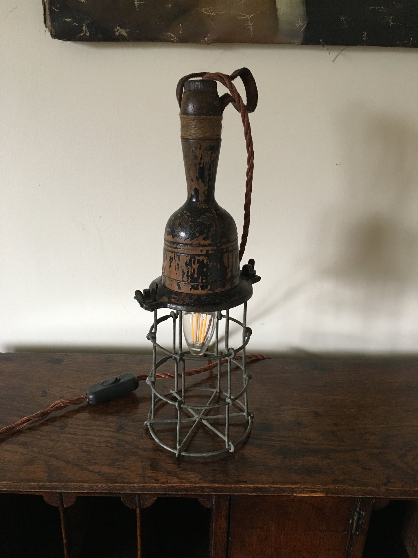 Vintage converted inspection lamp